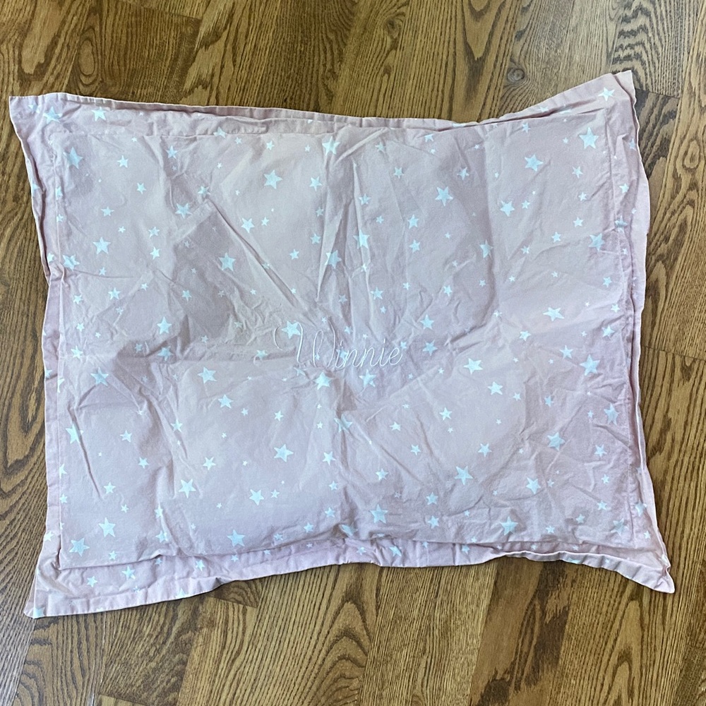 Pottery Barn Kids duvet cover w/ (2) shams blush pink full queen shining star
